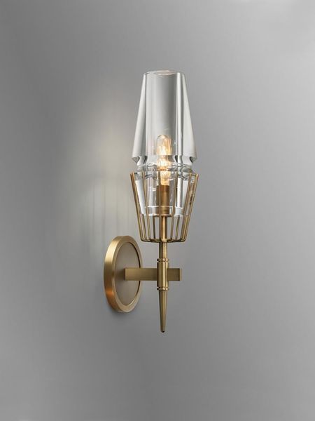 

postmodern luxury wall lamp simple living room aisle lamps nordic creative bedroom bedside copper crystal lights