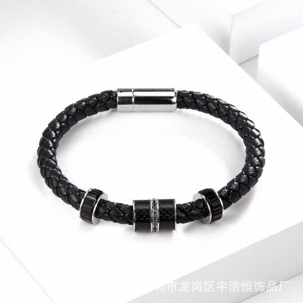 

bangle shih's bracelet braided rope couple crystal men's transfer beads jewelry factory direct sale, Black