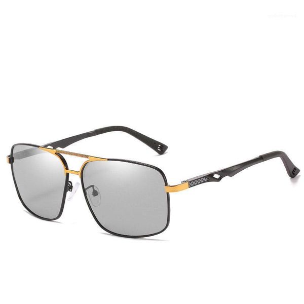 

square metal sunglasses pochromic uv400 outdoor polarized for men women driving glasses 63212, White;black