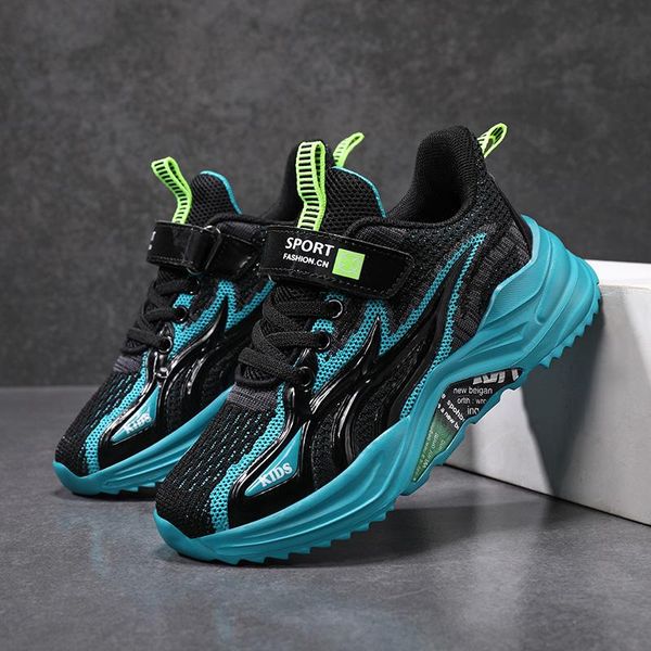 

summer children boys shoes non-slip running kids breathable boy casual for flame emboss child sneaker athletic & outdoor, Black
