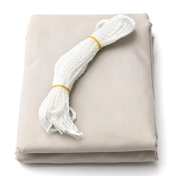 

shade 300d waterproof polyester rectangle awning sun shading net sail outdoor shelter khaki sunscreen sunshade cloth