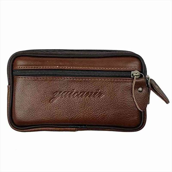 

men leather vintage fanny pack waist bags travel cell mobile phone case cover belt pouch purse