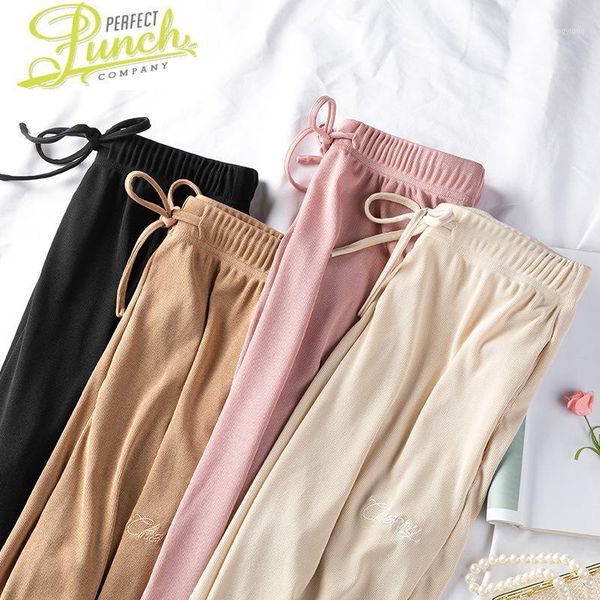 

women's pants & capris casual loose black wide leg high waist for women spring summer 2021 spodnie damskie 2013 pph223, Black;white