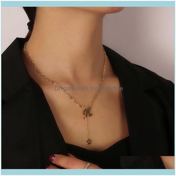 

necklaces & pendants jewelrywomens stainless steel sweater chain star necklace pendant titanium hip hop geometric trend jewelry chains drop, Silver