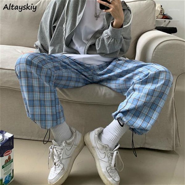 

women's pants & capris harem women summer chic plaid harajuku leisure all-match teens trousers fashion bf style college workout ladies, Black;white