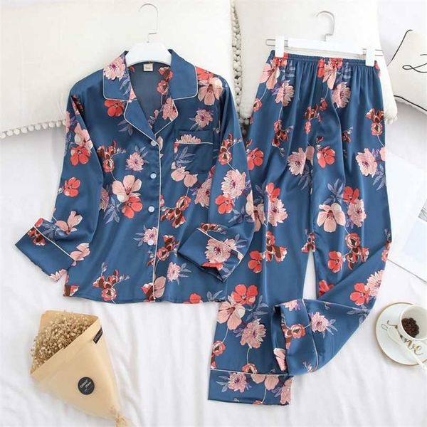 

lisacmvpnel print fashion women pajama set long sleeve suit loose soft touch sleepwear 211126, Black;red