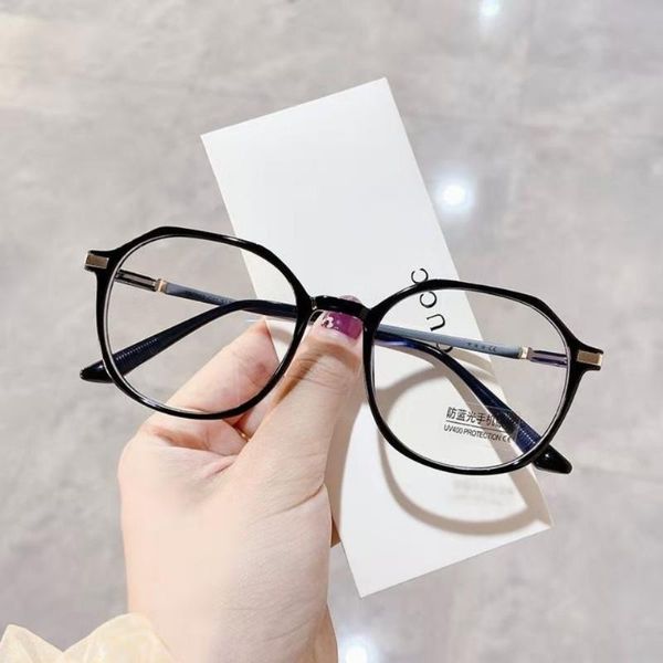 

fashion sunglasses frames anti blue light goggles for male and female students korean version plain eyes net red frame no degree, Black