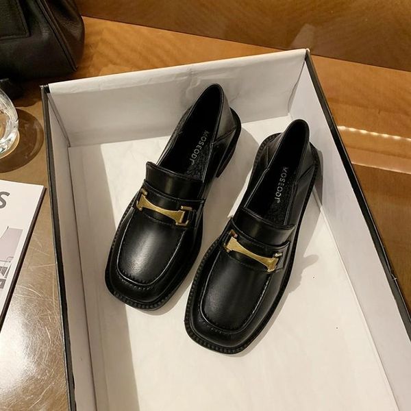 

sandals european and american high-shoes in spring of 2021 with round heads the middle heel women flats shoes tn5q, Black