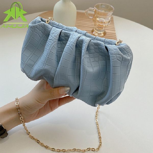 

fashion chain pleated tote bag 2021 fashion new high-quality soft leather women designer handbag travel shoulder messenger bags