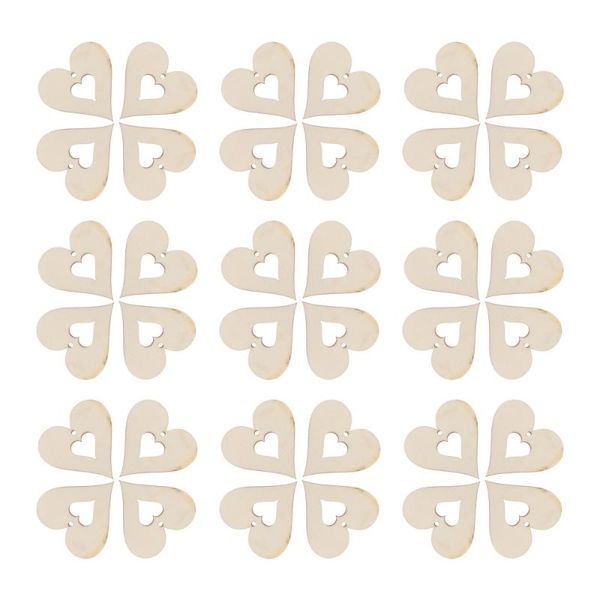 

water bottles 100pcs exquisite love heart shape wood pieces wooden artware craft