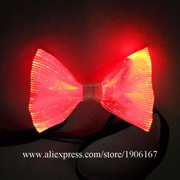 

colorful led fiber optic luminous bow ties men women glowing light up party necktie christmas halloween event illuminated wears decoration
