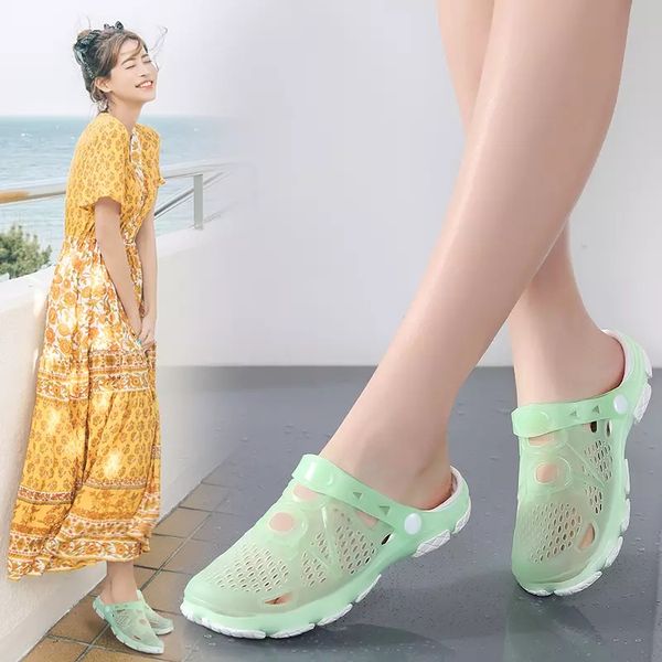 

2021 designer summer outdoor shoes sandals for women blue green purple pink beach l fashion mens slides slippers size 36-41 19