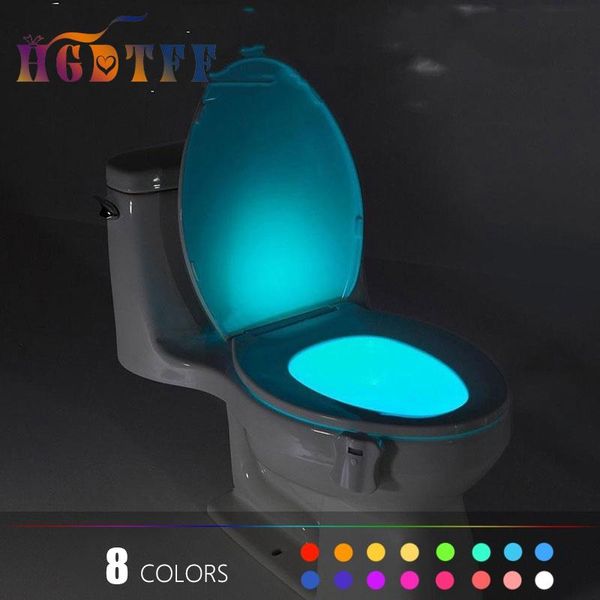 

party decoration halloween 8 colors human motion sensor toilet light bathroom accessories night christmas decorations