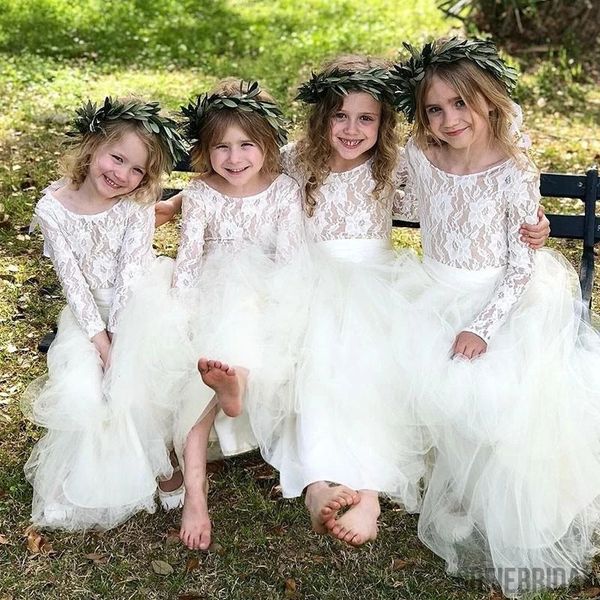 

simple lace empire beach wedding flower girl dresses long girls pageant gowns with ribbon belt birthday party dress, White;blue