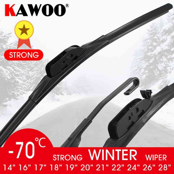 Lâmina de neve de inverno u gancho de borracha natural Windshield windscreen limpador 14 