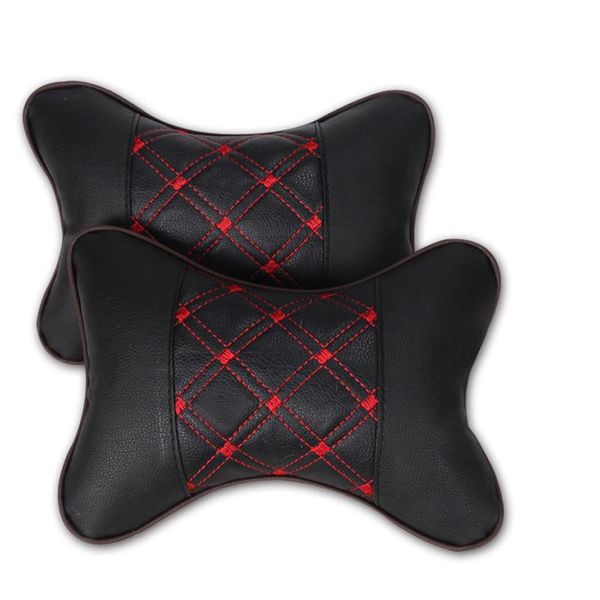 

seat cushions 2pcs car neck pillow leather pp cotton headrest supplies safety for auto