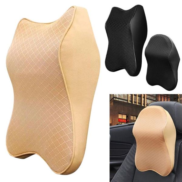 

seat cushions car headrest neck pillow for chair in auto memory foam cotton cushion fabric cover soft head rest interior accessories