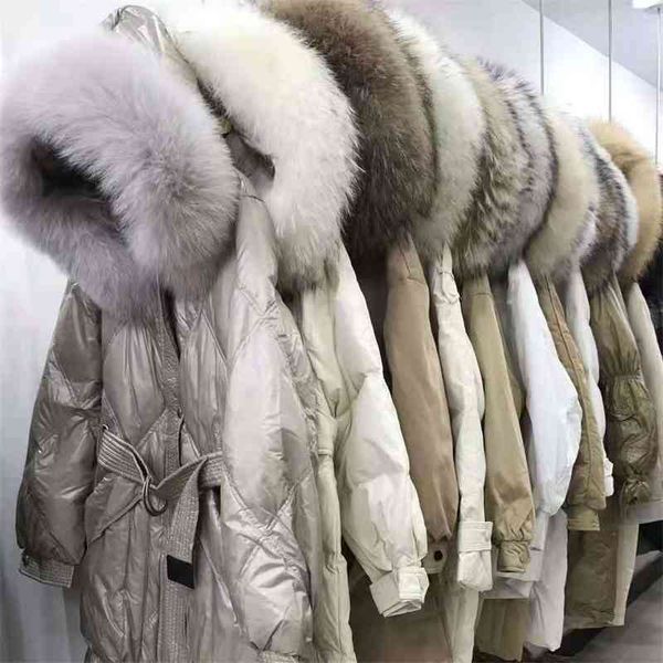 

dashan down jacket winter women's wear large wool collar off-season, Black