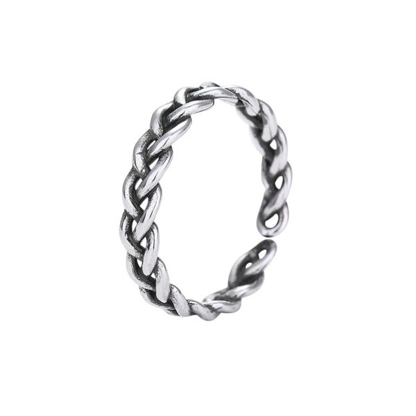 

real 925 sterling bamoer silver pink braided texture ring for fashion women cute fine jewelry wedding accessories gift bsr161 1993 q2