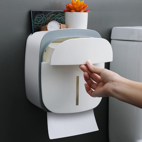 

toilet paper holders wall mounted holder double layer plastic towel box waterproof roll storage rack bathroom accessories