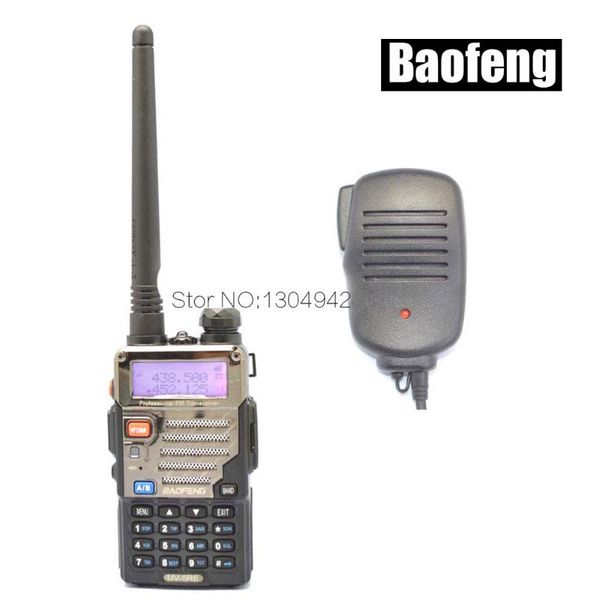 

radio sets black baofeng uv-5re vhf/uhf dual band ham two way amateur walkie talkie + speaker mic telecom parts