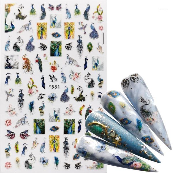 

pc 3d nail slider black russia letter sticker decals flamingo design adhesive manicure tips art decorations1