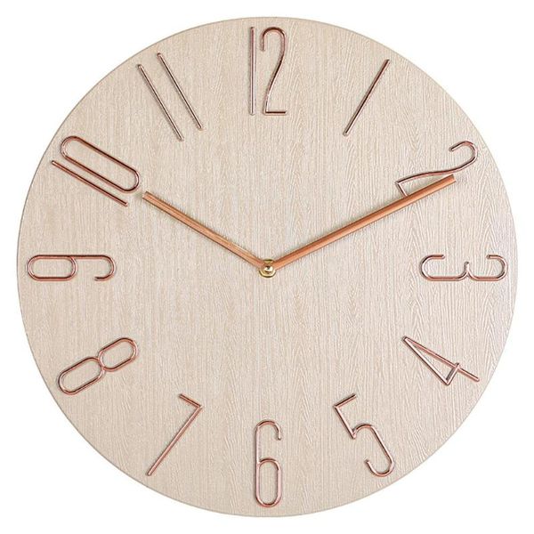 

desk & table clocks hanging clock continuous second hand 3d numbers wall for home office room decoration