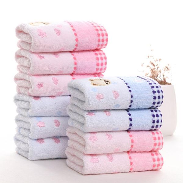 

towel 2pcs/lot 100% cotton cartoon bear jacquard children kid face hand soft absorbent cute small 25*50cm