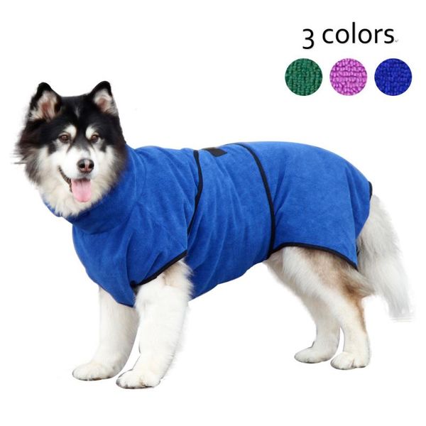 

pet dog bathrobe 365g microfibre super absorbent for small and large dogs quick drying bathing towel warm coat grooming