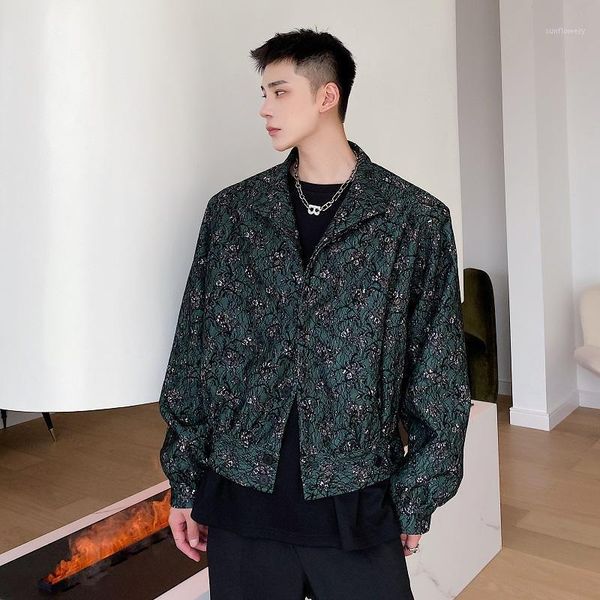 

men's jackets jacket lace special retro trend fashion loose casual coat men streetwear vintage short, Black;brown