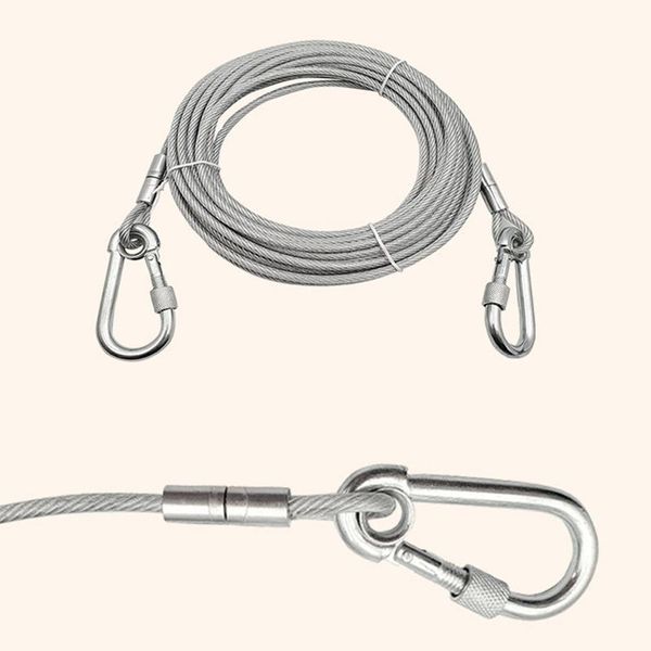 

dog collars & leashes extra long wire rope chain traction outdoor leash puppy pet for small medium large dogs supplies