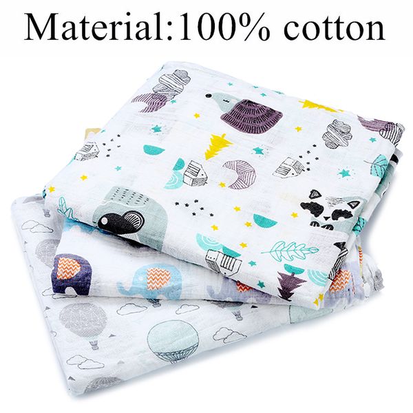 

Drop Shipping Muslin 100% Cotton Baby Swaddles Newborn Soft Blankets Colorful Infant Wrap Sleepsack Swaddleme Manta, No3