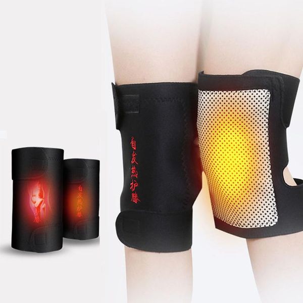 

knee brace support pads adjustable tourmaline self-heating magnetic therapy warmth protective belt arthritis massager elbow &, Black;gray