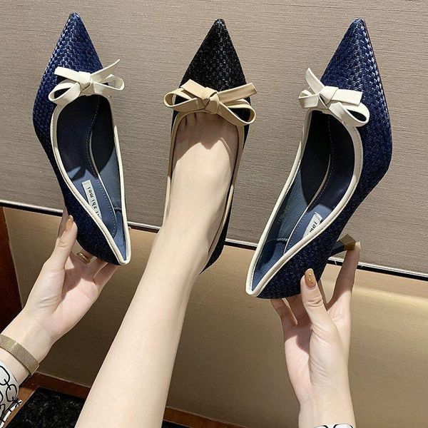 

beige high heels african woman shoe lace-up 2021 pump slip on pointed wedge shallow mouth 12cm burgundy retro party dress shoes, Black