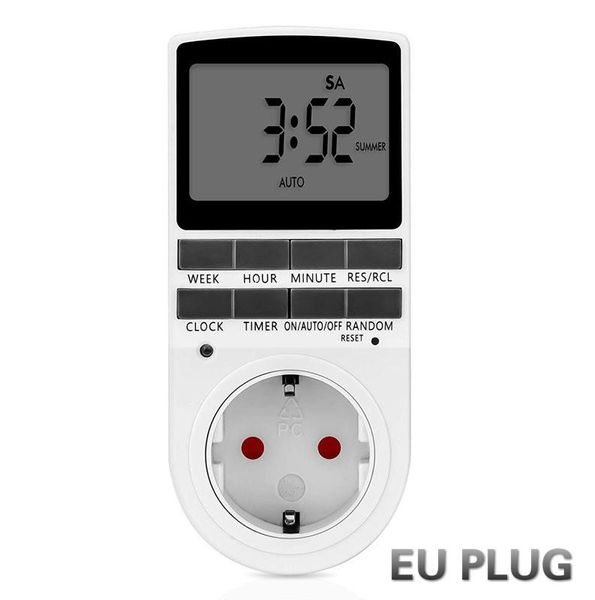 Timers Timer eletrônico Digital Switch EU FR UK UK AU Plug Kitchen Outlet 230V 50Hz 7 Dia 12/24 Horário Programável Socoque