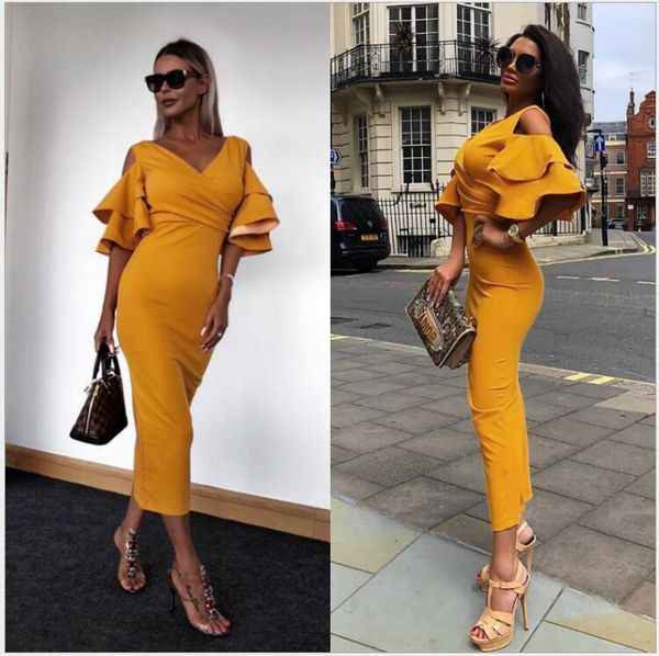 

casual dresses 2021 spring autumn dress ruffles bodycon midi women deep v-neck female empire christmas plus size robe, Black;gray