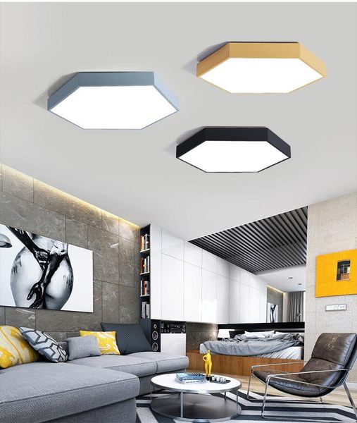 

home led ceiling light macaron six sides ultrathin lamps living room children's modern simple creative bedroom color chandeliers