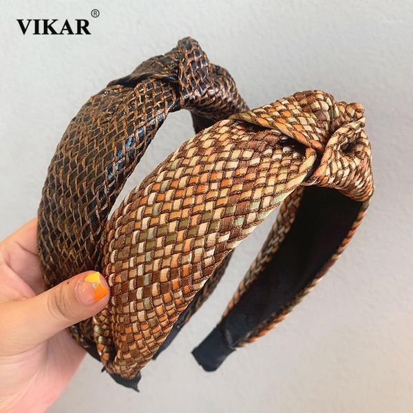 

snakeskin pattern headband women fashion wide cross knotted head hoop girls headwear hair accessories wholesale1