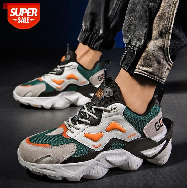 

men's old shoes, low-round toe, mesh color-blocking casual sports men #ii8c