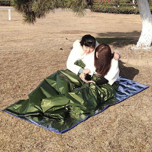

emergency gear 120*200cm sleeping bag rescue blanket keep warm windproof pet military blankets safety bags