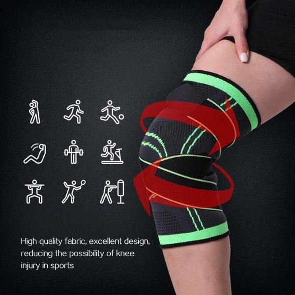 

pressurized elastic knee pads for joints support protection outdoor fitness sport basketball cycling protector brace elbow &, Black;gray