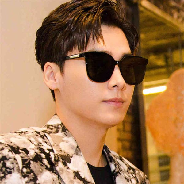 

gm sunglasses, li yifeng same fashionable korean version, men's and women's plate large face sunglasses, White;black