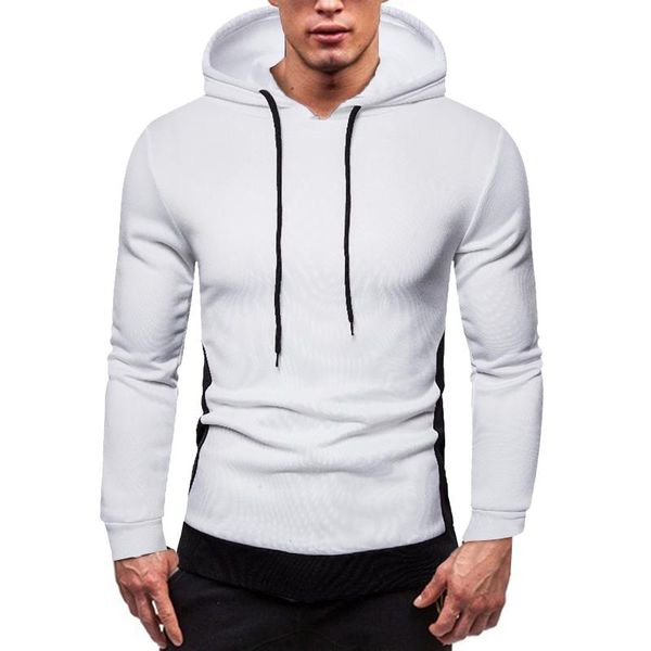 

men's hoodies & sweatshirts sportwear pullover fashion two-tone for men outwear long sleeve fitness moletom masculino, Black