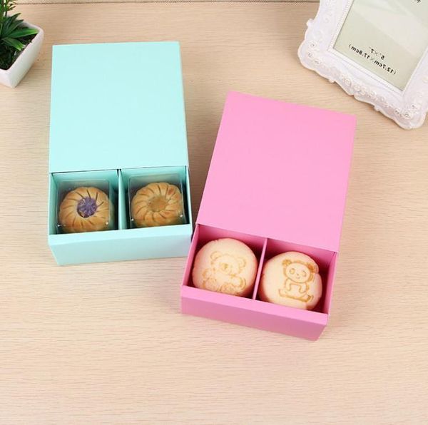 

gift wrap candy color 4 grid macaron box pastry for biscuits cookie mooncake packaging paper boxes wholesale