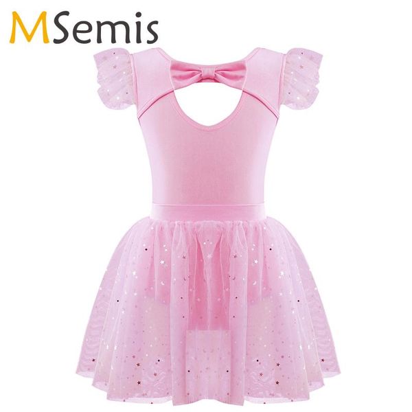 

stage wear girls ballet leotard dancewear cotton flutter sleeves dance class gymnastics with tutu mesh skirt set ballerina clothing, Black;red