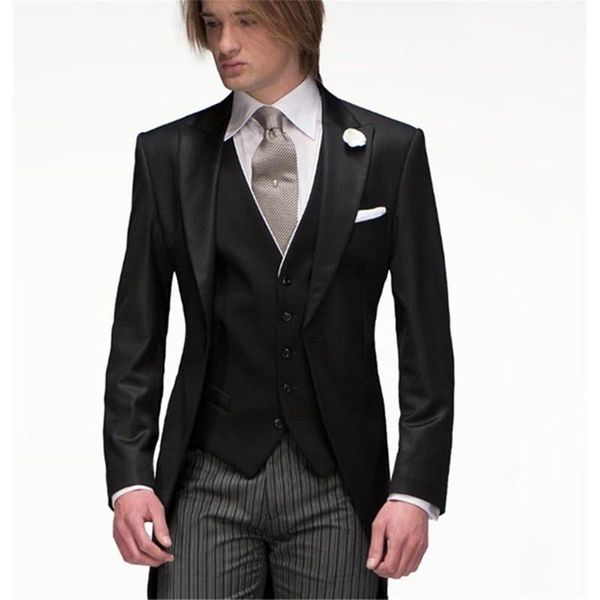 

(jackets+pants+vest) 2021 black men suits slim fit groom tuxedos bridegroon formal prom party business dress wedding suit male men's &, White;black