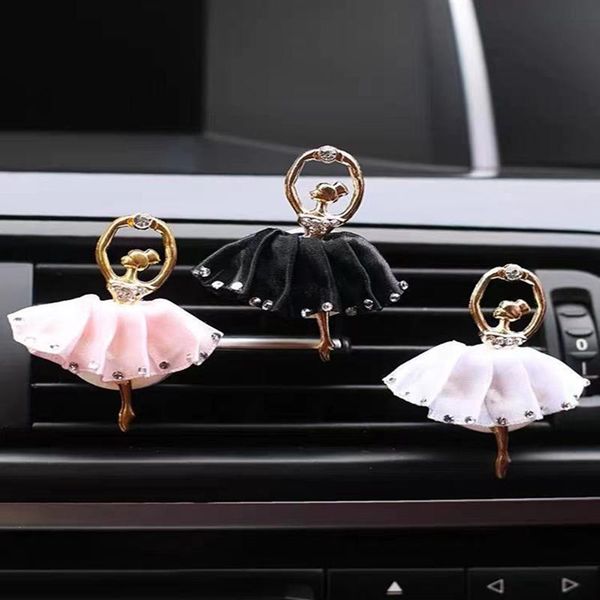 

interior decorations lovely diamond-inset girl car air outlet decoration accessories conditioning perfume clip