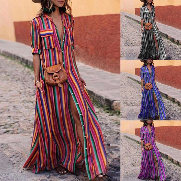 

casual stripe high waist lace up v-neck chiffon women's dress, Black;gray