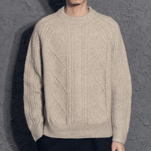 

men's sweaters cashmere sweater retro rhombus thickened casual all-matching personality trend autumn and winter cotton, White;black