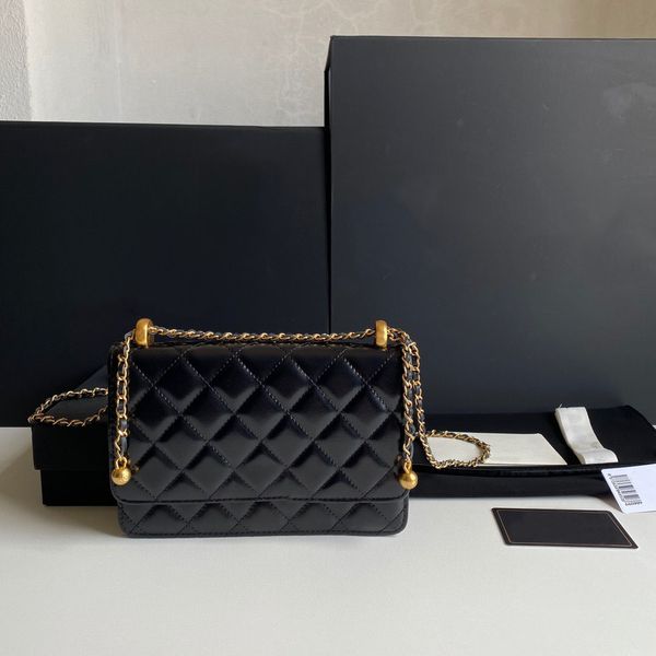 

classic luxury fashion brand wallet vintage lady brown leather handbag designer chain shoulder bag with box wholesale 088, Red;black